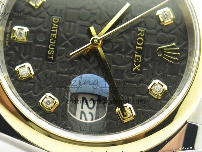 0404 Reliable Datejust 116234 36mm DJF 1:1 Best Edition Black Com Diam Dial On SS YG Oyster Bracelet SA3135 V 3487